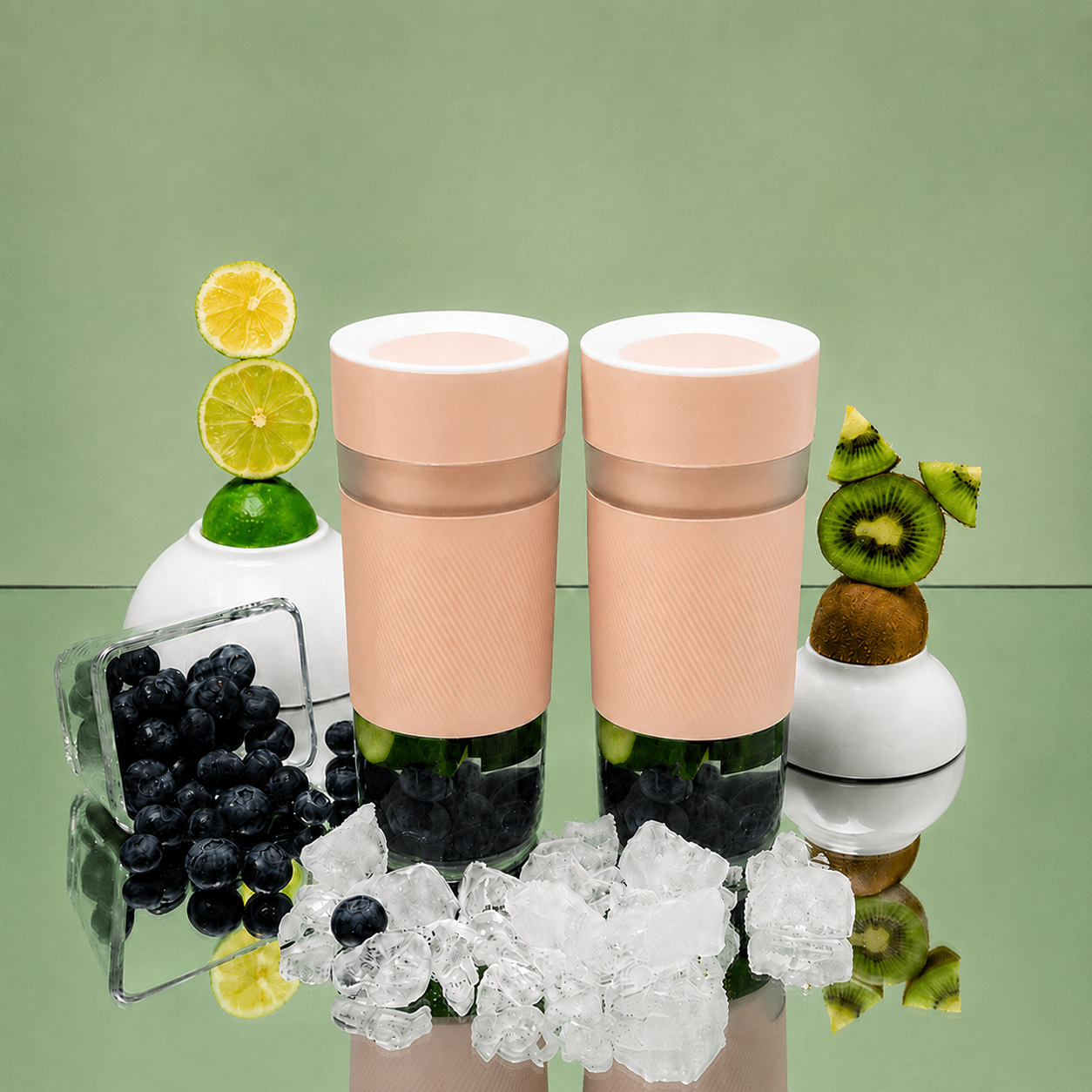 Crushgo Duo-Set Peach – 2× Power Akku-Mixer