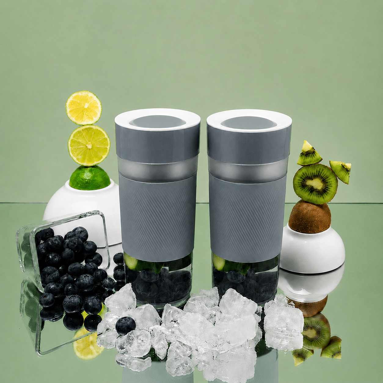 Crushgo Duo-Set Grey – 2× Power Akku-Mixer